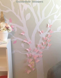 24pcs 3D Butterfly Removable Mural Stickers Wall Stickers Decal for Home and Room Decoration (Pink)
