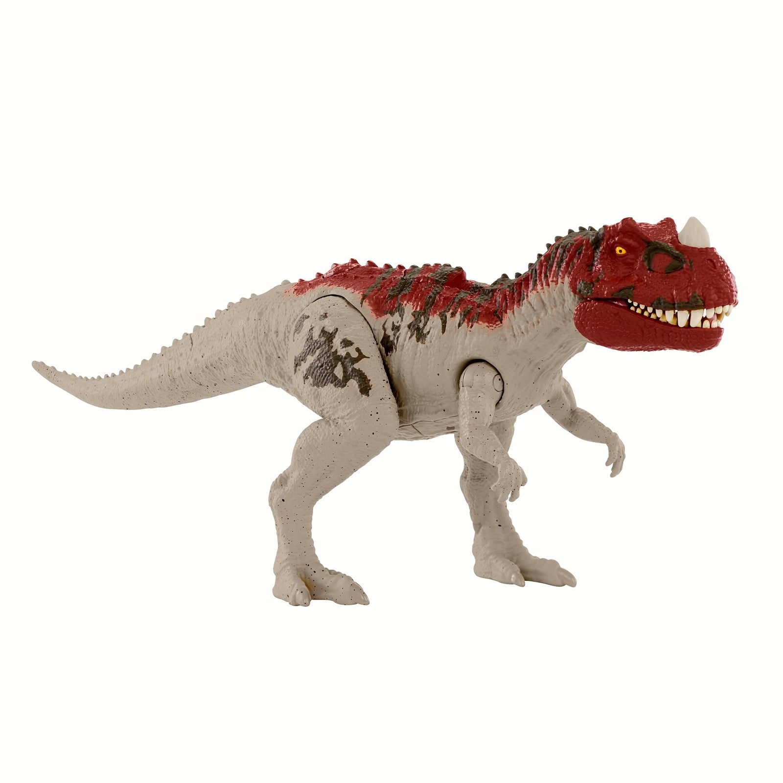 Jurassic World Roar Attack Ceratosaurus Camp Cretaceous Dinosaur Figure with Movable Joints, Realistic Sculpting, Strike Feature & Sounds, Carnivore, Kids Gift 4 Years & Up