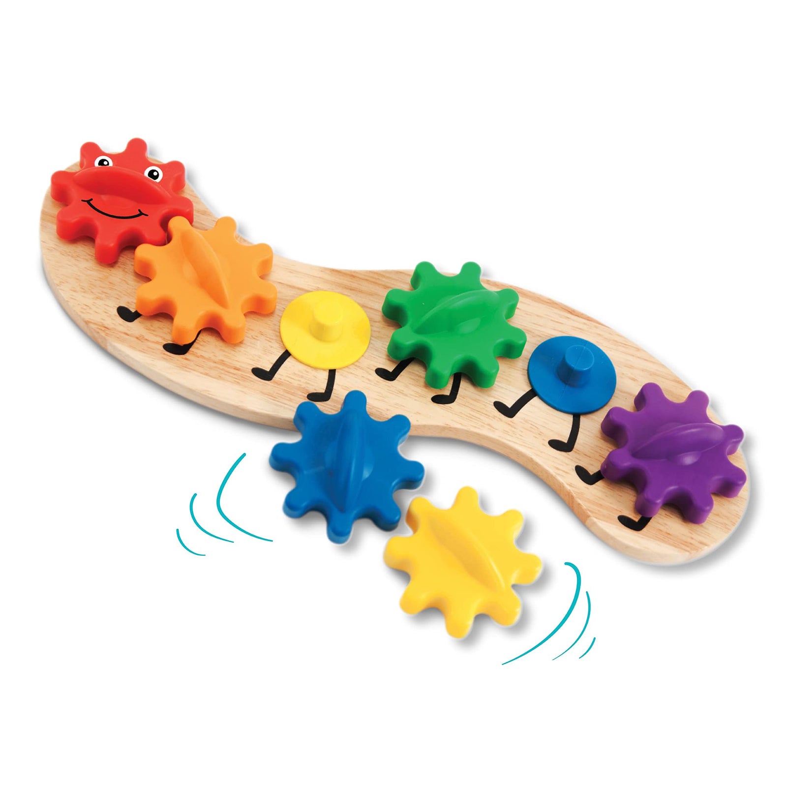 Melissa & Doug Rainbow Caterpillar Gear Toy With 6 Interchangeable Gears
