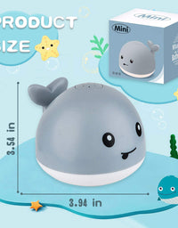 ZHENDUO Baby Bath Toys, Whale Automatic Spray Water Bath Toy with LED Light, Induction Sprinkler Bathtub Shower Toys for Toddlers Kids Boys Girls, Pool Bathroom Toy for Baby (Gray)
