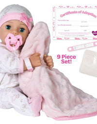 Adora Adoption Baby Hope - 16 inch Realistic Newborn Baby Doll with Doll Accessories and Certificate of Adoption
