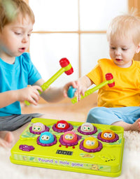 BAODLON Interactive Pound a Mole Game, Toddler Toys, Light-Up Musical Pounding Toy, Early Developmental Toy, Fun Gift for Age 2, 3, 4, 5 Years Old Kids, Boys, Girls, 2 Soft Hammers Included
