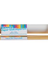 Melissa & Doug Wooden Tabletop Paper Roll Dispenser With White Bond Paper (12 inches x 75 feet) , Brown
