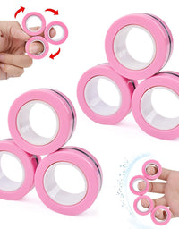 6PCS Magnetic Rings, Fidget Rings,Roller Rings,Adult Finger Fidget Toys, ADHD Anxiety Relief Decompression Magical Ring Fidget Toy,Funny Gifts kids Magnetic Spinner Ring for Boys Girls(Random Color)
