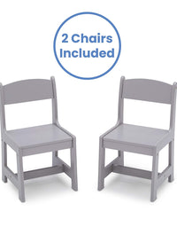 Delta Children MySize Kids Wood Table and Chair Set (2 Chairs Included) - Ideal for Arts & Crafts, Snack Time, Homeschooling, Homework & More, Grey
