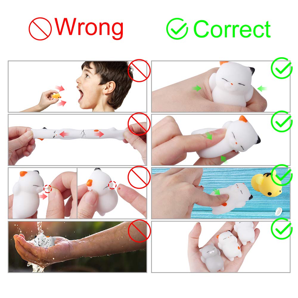 Outee 12 Pcs Mochi Animals Toys Mochi Cat Stress Relief Toys Mochi Animals Party Favors for Kids Mini Animals Cat for Kids Adults