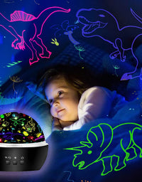 Dinosaur Toys for 2-9 Year Old Boys,2 in 1 Rotating Projector Lamp with Dinosaurs&Cars Theme,Halloween Chirstmas Xmax Birthday Gift for 3-10 Year Olds Boys Girls,Kids Room Decor for Toddler Toys
