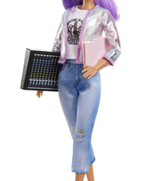 Barbie Career of The Year Music Producer Doll (12-in), Colorful Purple Hair, Trendy Tee, Jacket & Jeans Plus Sound Mixing Board, Computer & Headphone Accessories, Great Toy Gift
