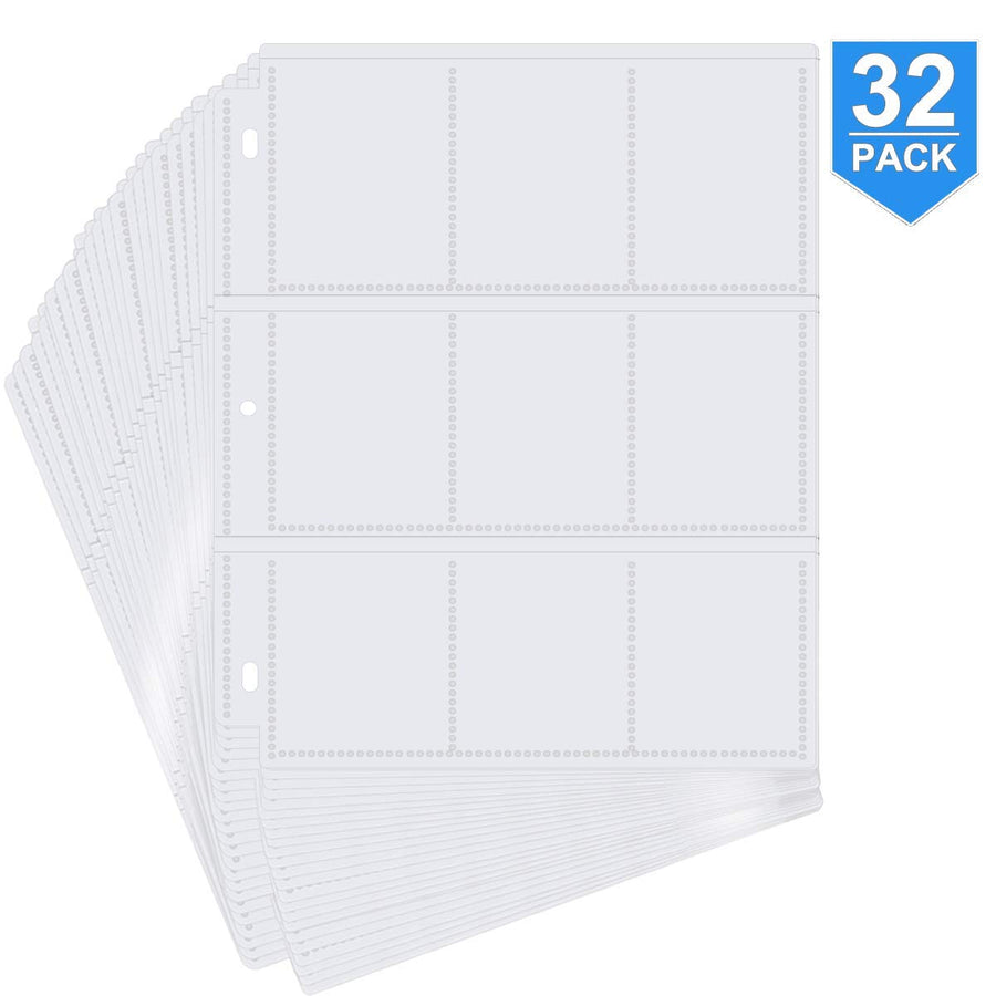 POKONBOY 288 Pockets Trading Card Storage Album Pages Card Collector Coin Holders Wallets Sleeves Card Binder Set Perfect for Skylanders, Top Trumps, Sports Cards