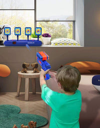 BAODLON Digital Shooting Targets with Foam Dart Toy Gun, Electronic Scoring Auto Reset 4 Targets Toys, Fun Toys for Age of 5, 6, 7, 8, 9, 10+ Years Old Kids, Boys & Girls, Compatible with Nerf Toys

