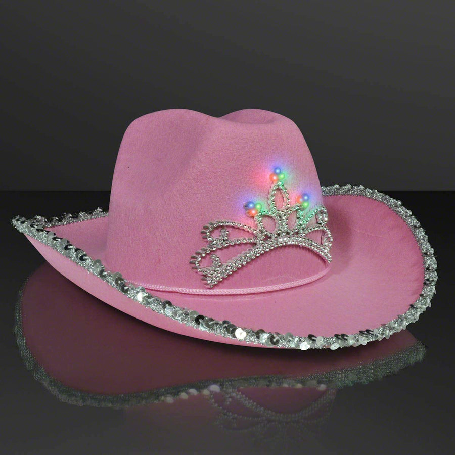 Light Up Country Western Pink Cowgirl Hat