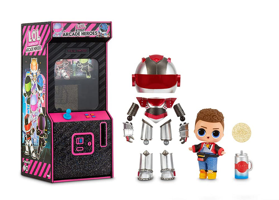 LOL Surprise Boys Arcade Heroes Action Figure Doll with 15 Surprises Including Hero Suit and Boy Doll or Ultra-Rare Girl Doll, Shoes, Accessories, Trading Card | Kids Age 4-15 Years