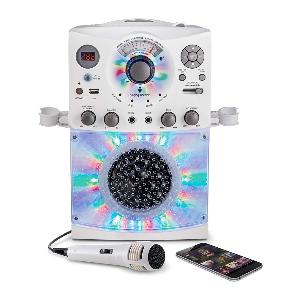 Singing Machine Karaoke Machine, White (SML385BTW)