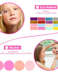 Tomons Kids Washable Makeup Kit, Fold Out Makeup Palette with Mirror, Make Up Toy Cosmetic Kit Gifts for Girls - Safety Tested- Non Toxic, Pink
