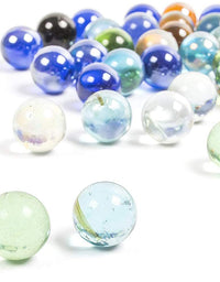POPLAY 50 PCS Beautiful Player Marbles Bulk for Marble Games,Multiple Colors(1 Whistle for Free)
