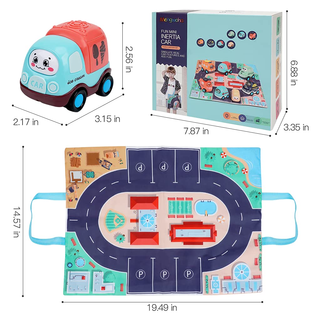 Baby Toy Cars for 1 Year Old Boy | 7 Set Push and Go Vehicles Friction Powered Cars Toy with Play Mat/Storage Bag for Toddlers | Early Educational Toys and Birthday Gift for 1 2 3 Years Old Boys Girls