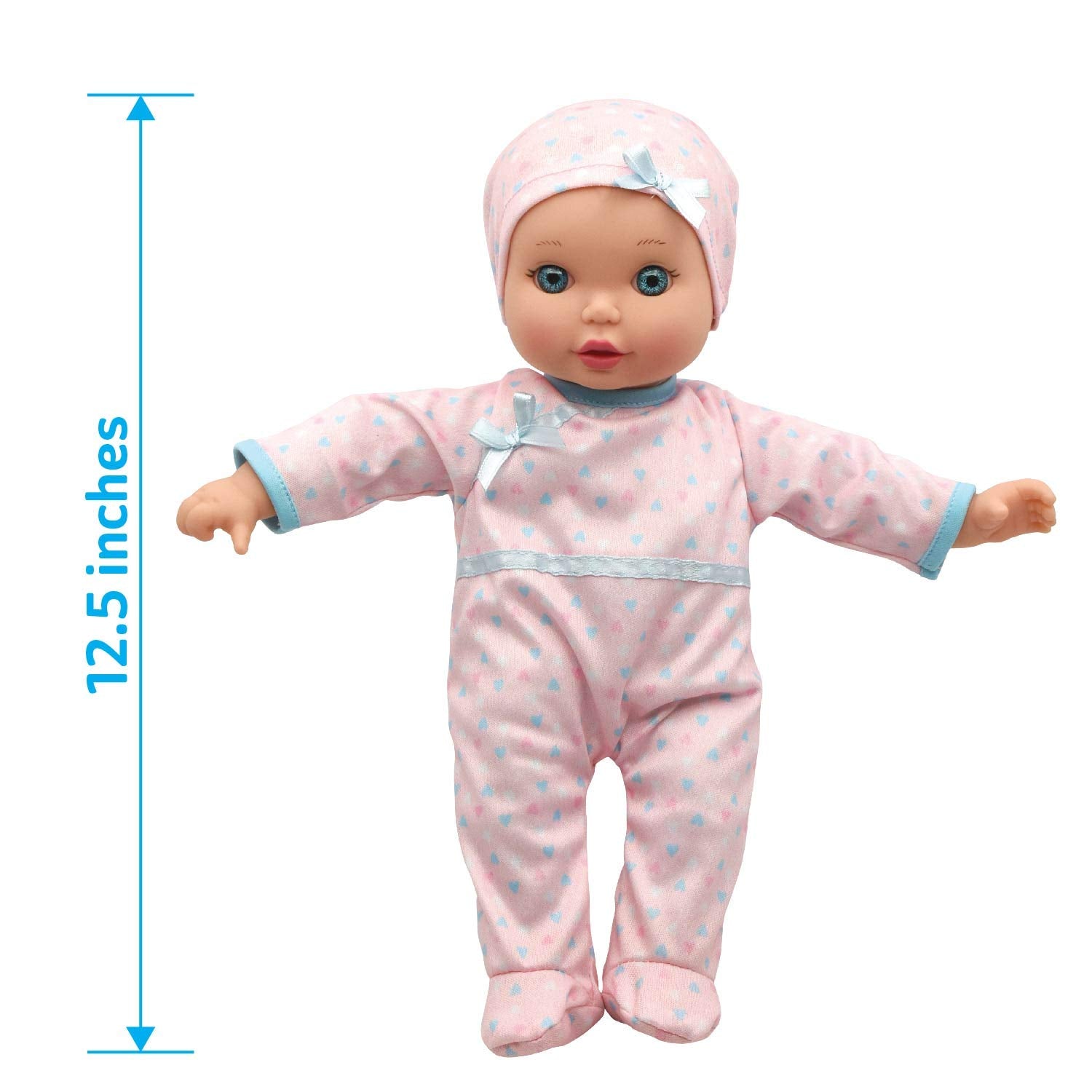 Baby Magic Crib Time Fun (6556), 12” Soft body baby doll, 6 different baby sounds, molded crib, accessories and bonus outfit. Age 2+, Caucasian [Amazon Exclusive]