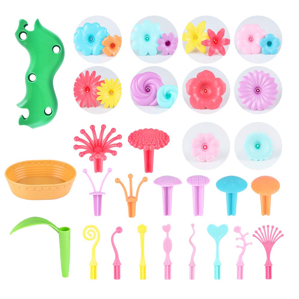 Girls Toys Age 3-6 Year Old Toddler Toys for Girls Gifts Flower Garden Building Toy Educational Activity Stem Toys(130 PCS)