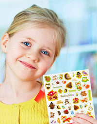 Thanksgiving Stickers for Kids 8 Sheets Thanksgiving Day Party Supply Classroom Reward
