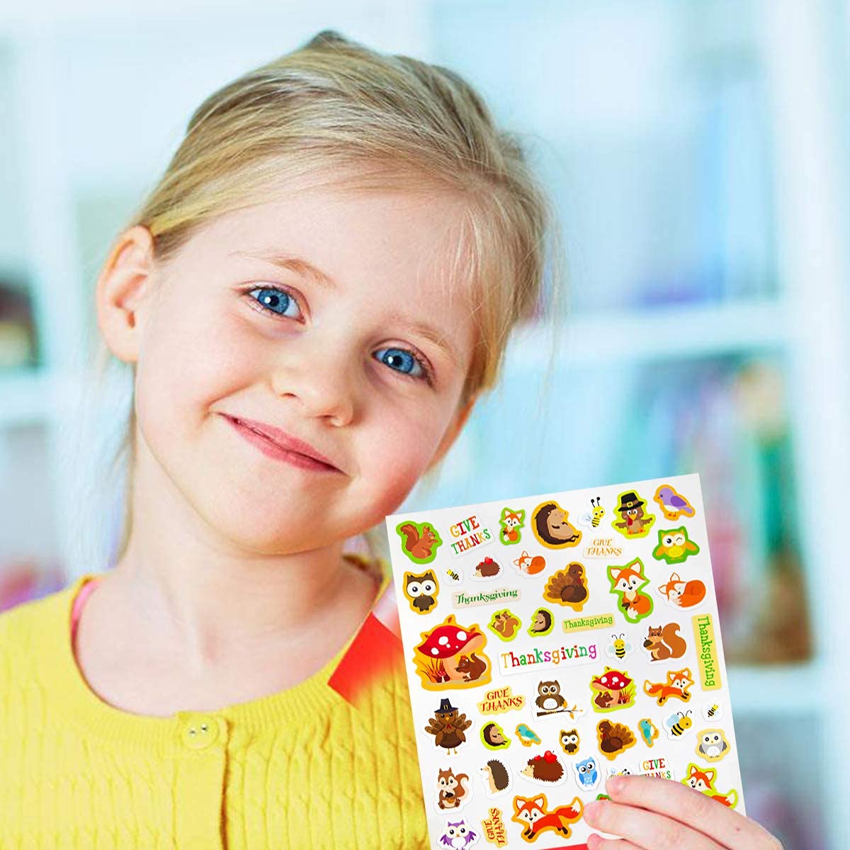 Thanksgiving Stickers for Kids 8 Sheets Thanksgiving Day Party Supply Classroom Reward
