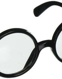 Star Power Men Wizard Quality Round Frame Glasses, Black, One Size (2in Lenses)
