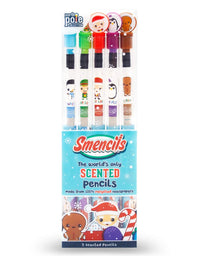 Holiday Smencils - HB #2 Scented Fun Pencils, 5 Count - Stocking Stuffer, Gifts for Kids, School Supplies, Party Favors, Classroom Rewards by Scentco
