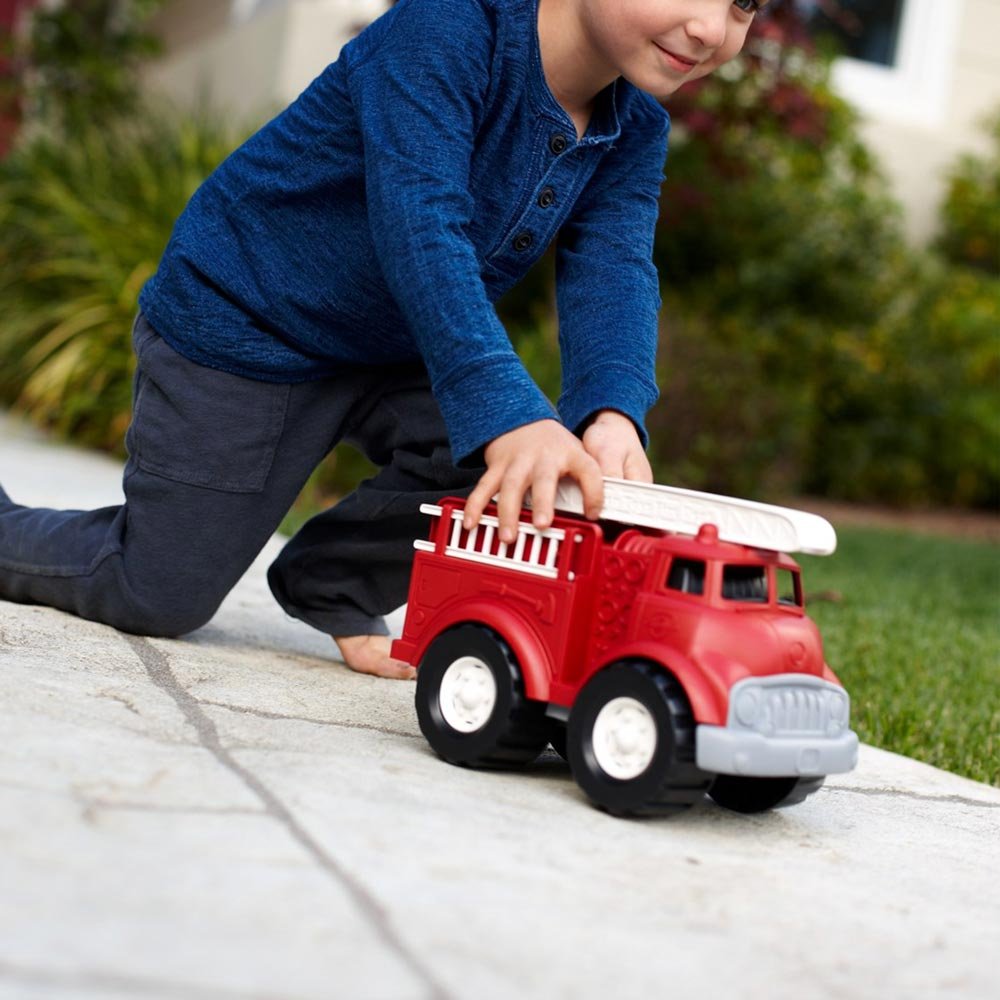 Green Toys Fire Truck - BPA Free, Phthalates Free Imaginative Play Toy for Improving Fine Motor, Gross Motor Skills. Toys for Kids