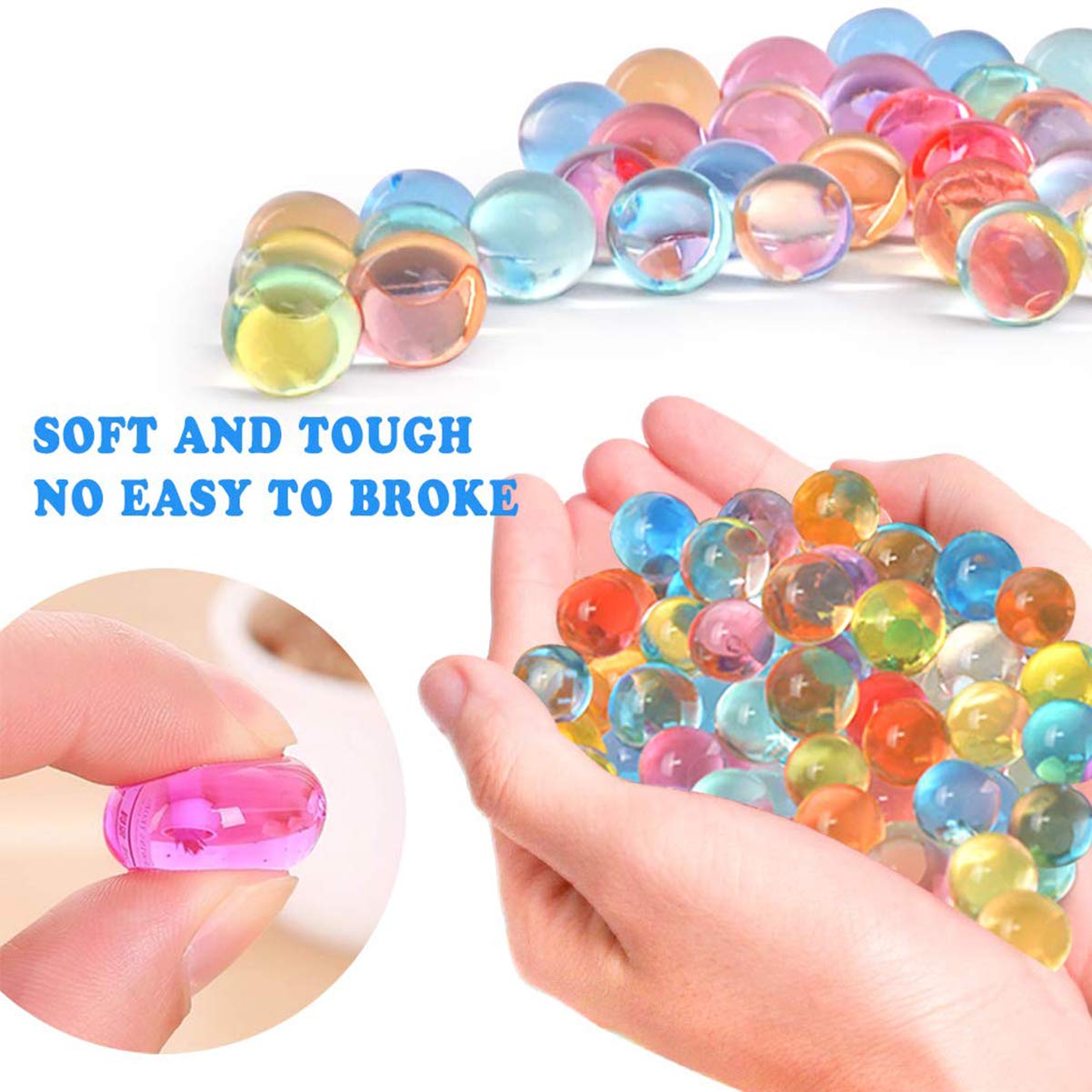 Non Toxic Water Beads Kit 300pcs Giant & 20000 Small Gel Beads for Kids-Value Package Sensory Toys and Decoration
