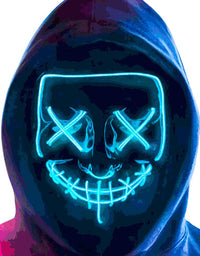MeiGuiSha LED Halloween Light Up Purge Mask Women,Halloween Scary Cosplay Purge Mask LED for Festival Padrties
