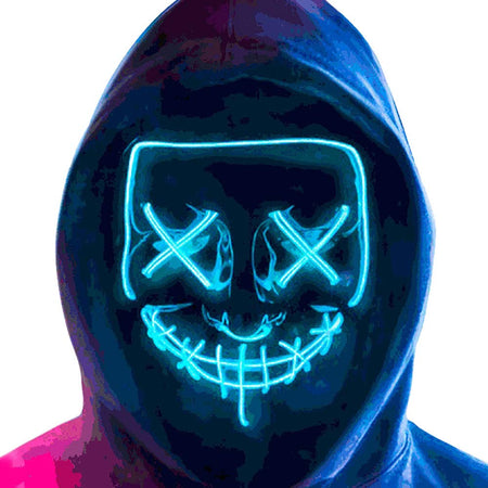 MeiGuiSha LED Halloween Light Up Purge Mask Women,Halloween Scary Cosplay Purge Mask LED for Festival Padrties