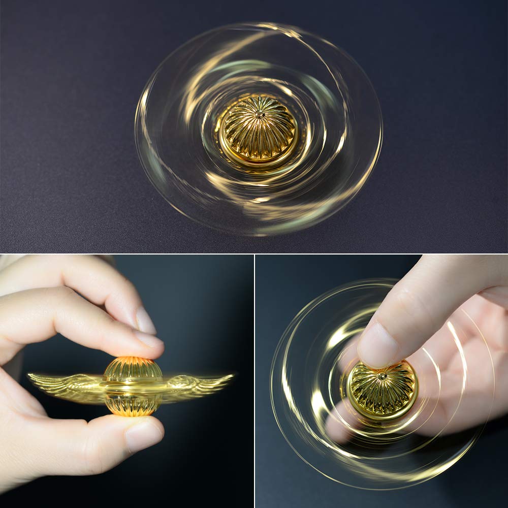 MOSOTECH Fidget Hand Spinner Gift for Fans of The Medieval Magical Wizardry World, Stress Anxiety ADHD Relief Figets Toy Made by Metal with High Speed Low Noise Steel Bearing - Golden Color