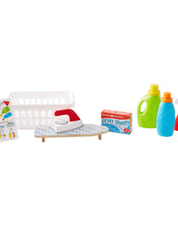 Melissa & Doug Laundry Basket Play Set With Wooden Iron, Ironing Board, and Accessories (14 Pcs)
