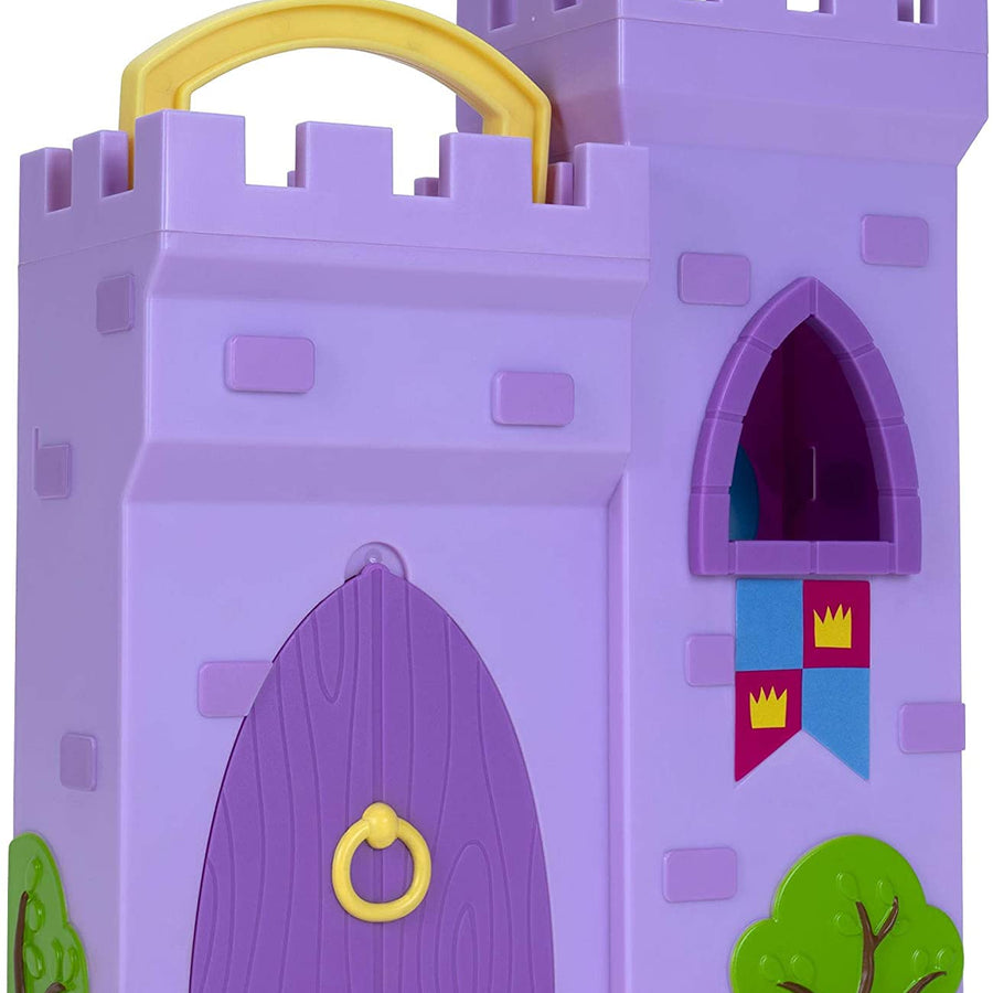 Peppa Pig Princess Fort Adventure Playset, 8 Pieces - Includes Foldable Castle Case, Peppa & George Figures & Accessories - Toy Gift for Kids - Ages 2+