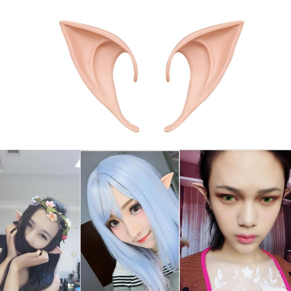COOLJOY 1 Pair Cosplay Fairy Pixie Elf Ears Accessories Halloween Party Anime Party Costume (Light Complexion)
