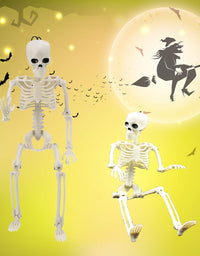 Halloween Skeletons Decorations Full Body Posable Joints 15'' Skeletons 2 Pack
