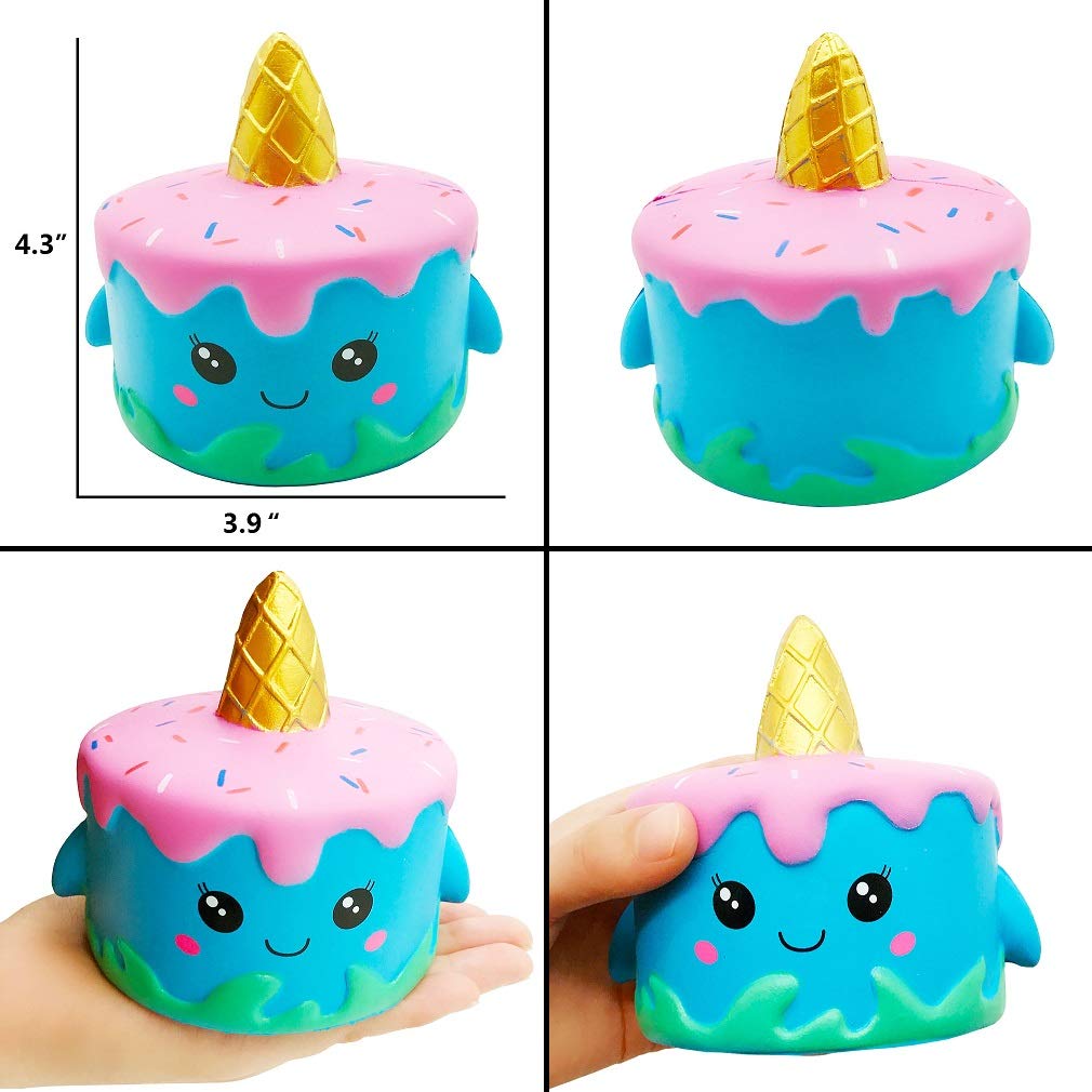 Yonishy Unicorn Squishies Toy Set - Jumbo Narwhale Cake,Unicorn Cake,Unicorn Donut,Dog,Unicorn Horse,Ice Cream Cat Kawaii Slow Rising Squishy Toys for Kids Party Favors(6 Packs)