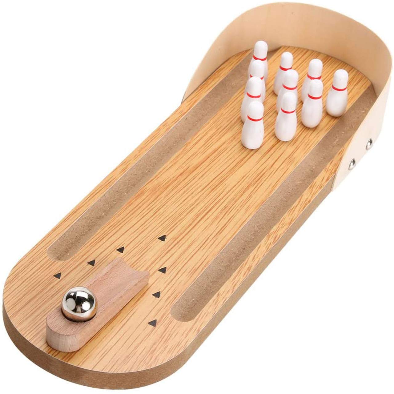 Mini Bowling Set Tabletop Bowling Game - Coffee Table Top Bowling Gifts for Men Bowlers Prizes - Desk Games Office Adults Wooden Desktop Bowling Stocking Stuffers for Kids Teens Boys Small Finger Toys