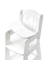 Melissa & Doug Mine to Love Wooden Play High Chair for Dolls,-Stuffed Animals - White (18”H x 8”W x 11”D Assembled)
