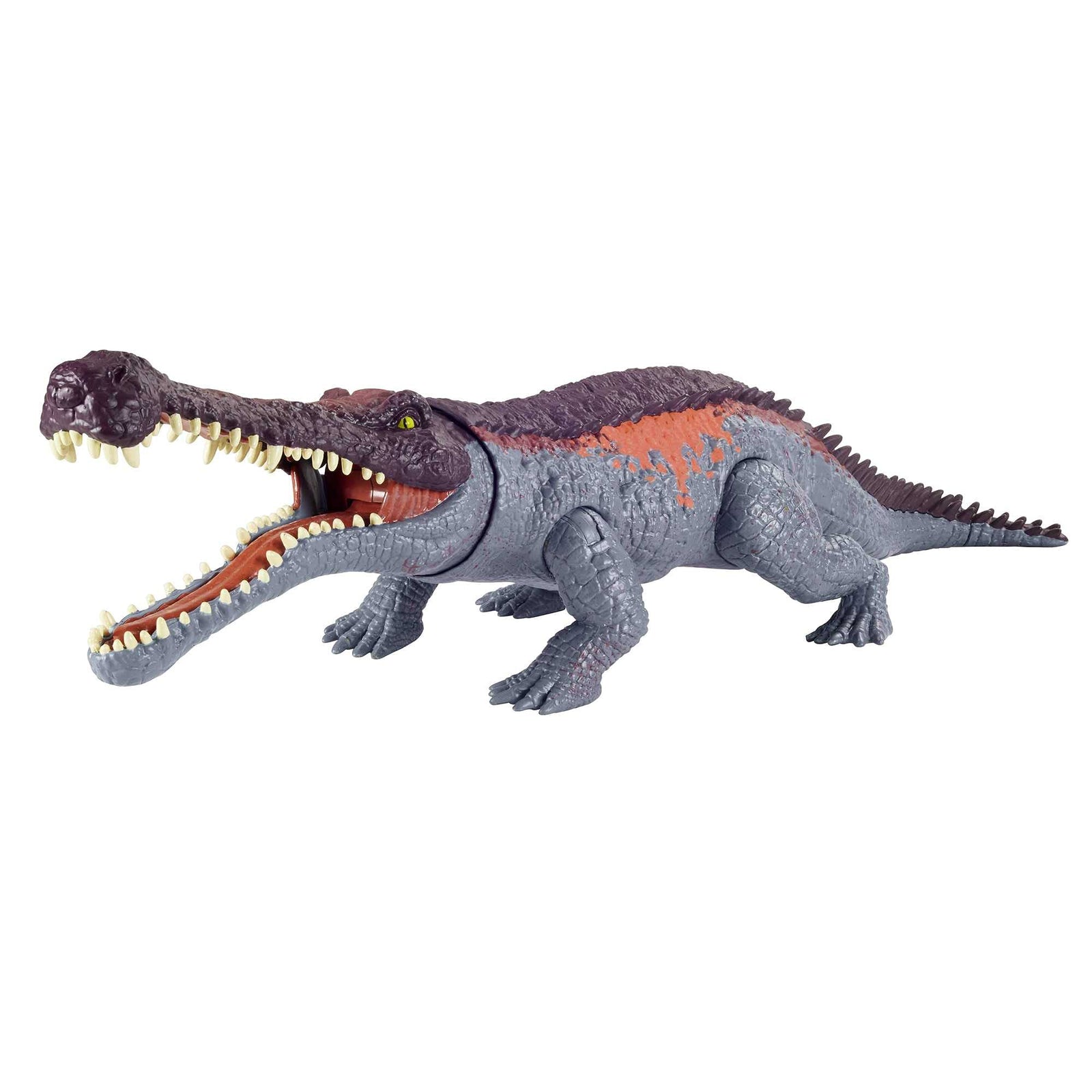 Jurassic World Sarcosuchus Massive Biters Larger-Sized Dinosaur Action Figure with Tail-Activated Strike and Chomping Action, Movable Joints, Movie-Authentic Detail; Ages 4 and Up
