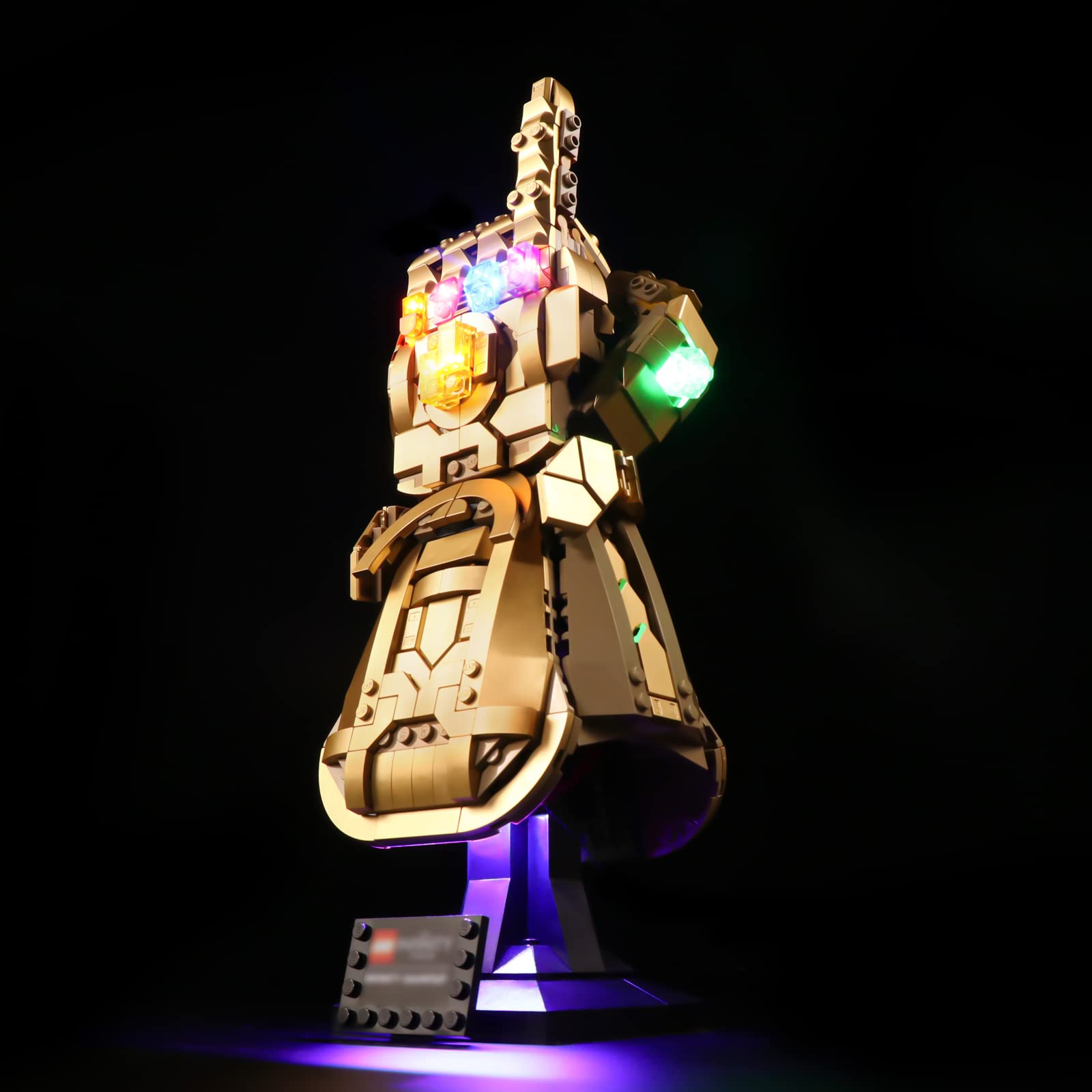 LED Light for Lego 76191 Infinity Gauntlet Collectible Building Kit, Decoration Lights for Thanos Hand Gauntlet Model, Remote Control DIY Lighting for Infinity Stones,Pack Without Building Block