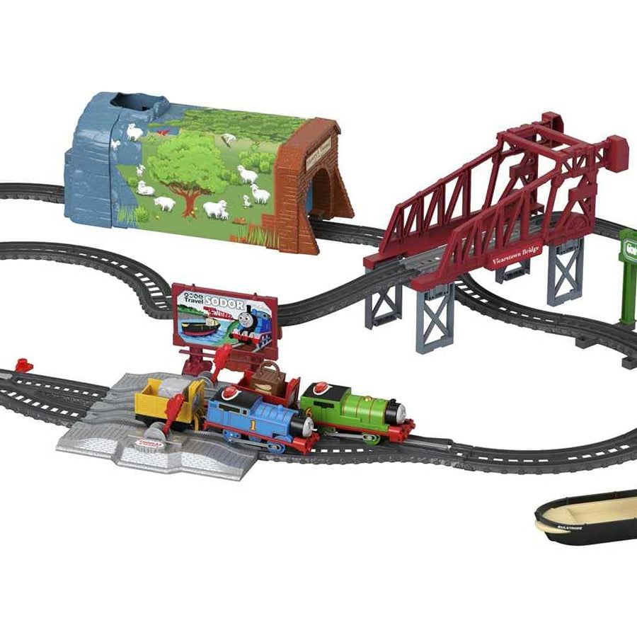 Thomas & Friends Talking Thomas & Percy Train Set, motorized train and track set for preschool kids ages 3 years and older