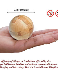 KINGOU Wooden Puzzle Magic Ball Brain Teasers Toy Intelligence Game Sphere Puzzles for Adults/Kids
