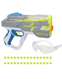 NERF Hyper Rush-40 Pump-Action Blaster, 30 Hyper Rounds, Eyewear, Up to 110 FPS Velocity, Easy Reload, Holds Up to 40 Rounds
