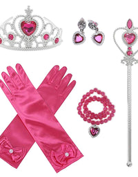 Orgrimmar Princess Dress Up Accessories Gloves Tiara Crown Wand Necklaces Presents for Kids Girls
