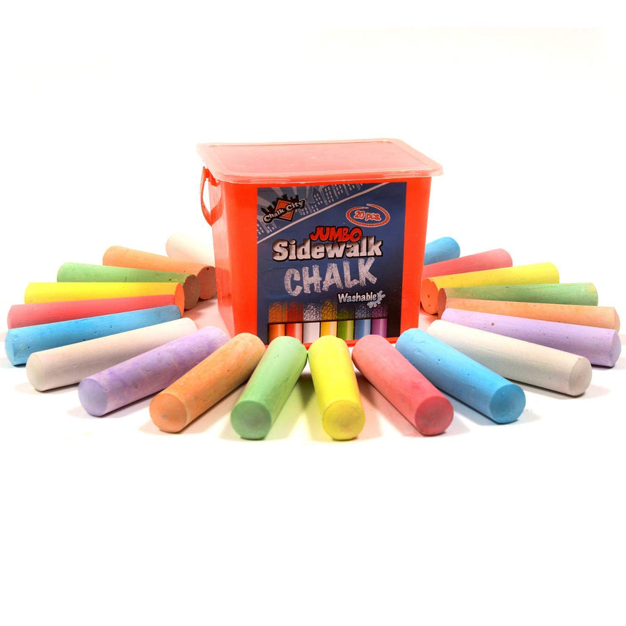 Chalk City Sidewalk Chalk, Jumbo Chalk, Non-Toxic, Washable, Art Set (20-Count)