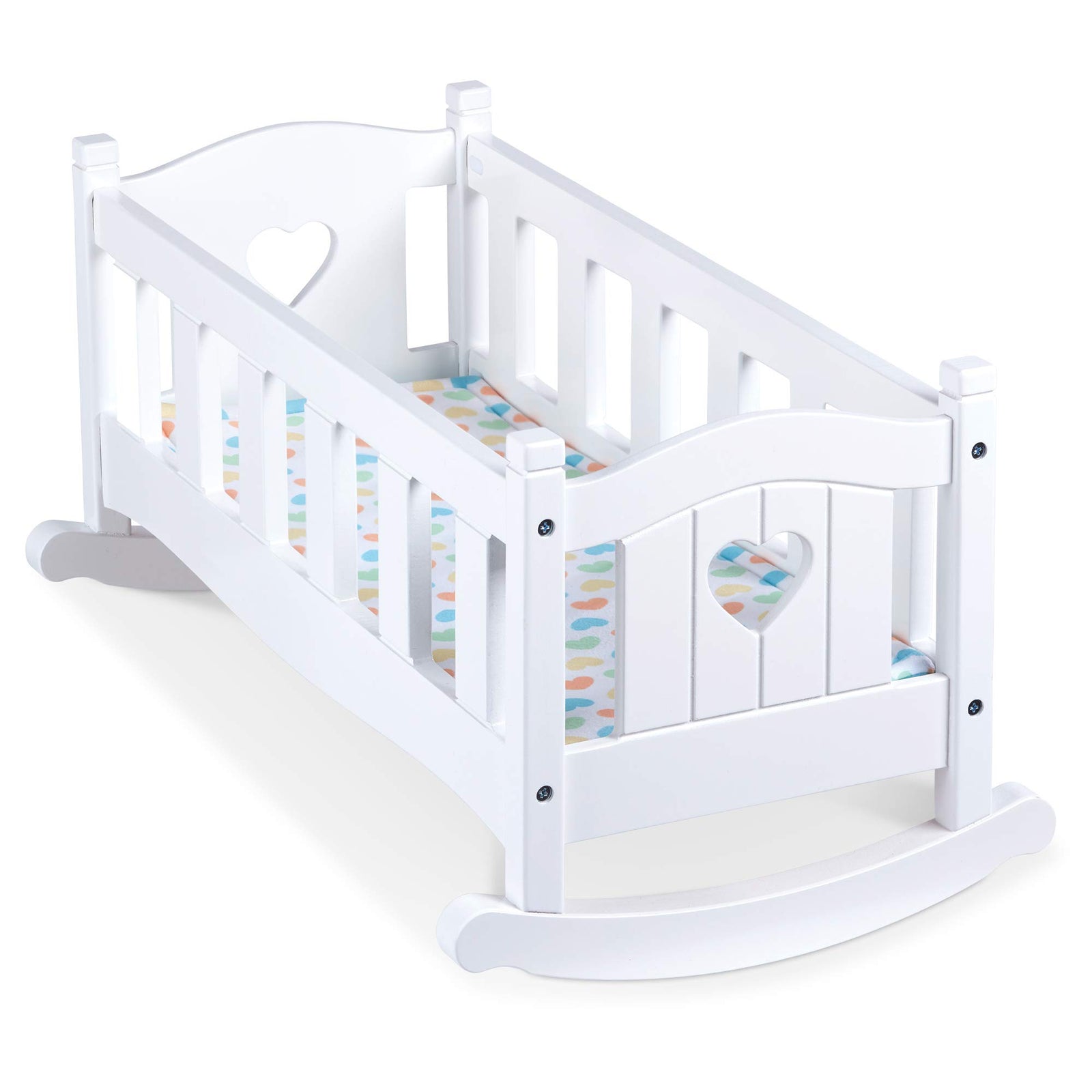 Melissa & Doug Mine to Love Wooden Play Cradle for Dolls, Stuffed Animals - White