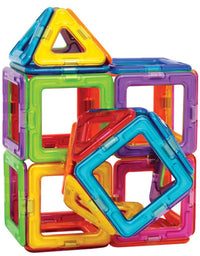 Magformers Basic Set (30 pieces) magnetic building blocks, educational magnetic tiles, magnetic building STEM toy - 63076 , Rainbow
