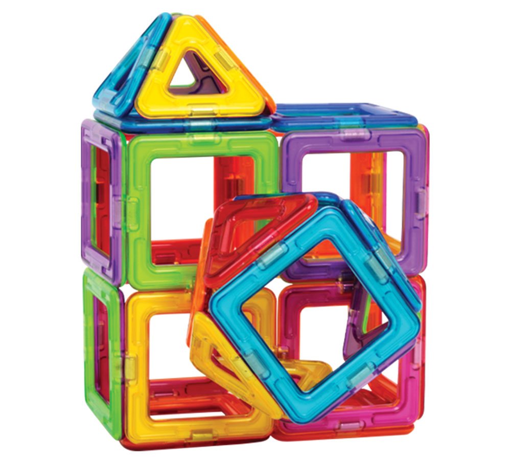 Magformers Basic Set (30 pieces) magnetic building blocks, educational magnetic tiles, magnetic building STEM toy - 63076 , Rainbow