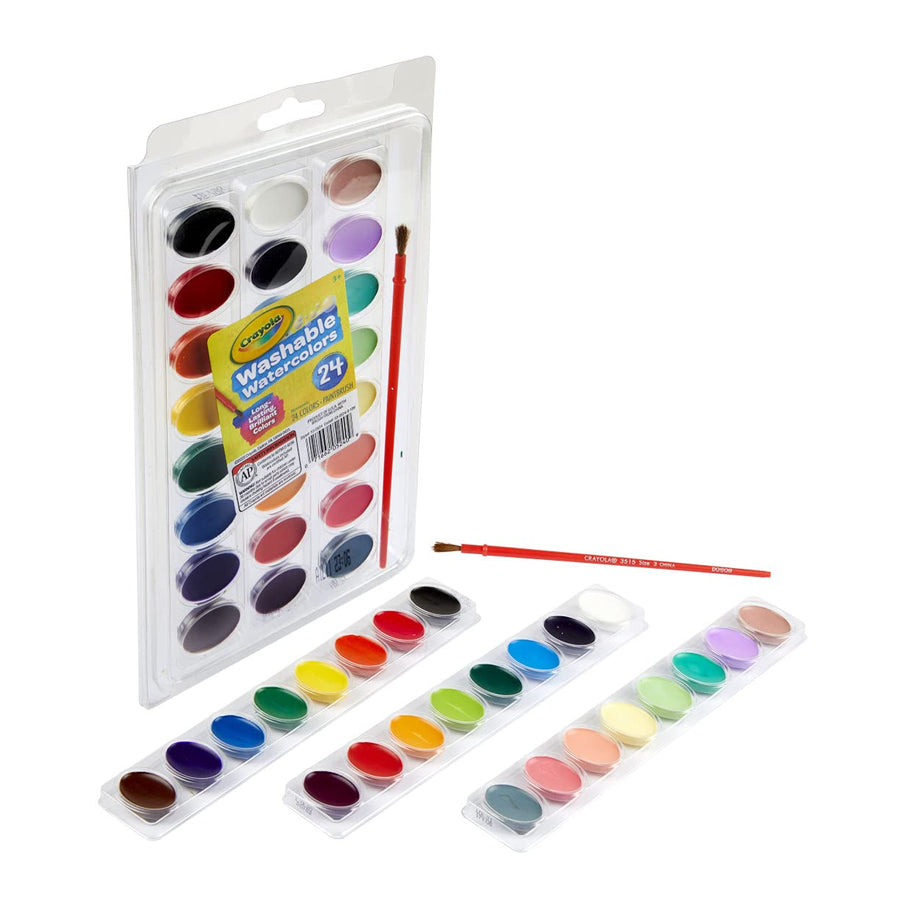 Crayola Washable Watercolors, Paint Set for Kids, Gift, 24 Count
