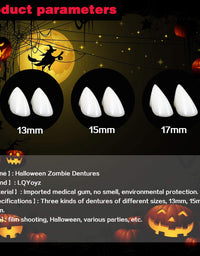 CPSYUB Cosplay Vampire Fangs, Cosplay Accessories Halloween Party Prop Decoration Fake Vampire Teeth, Werewolf Fangs Vampire Dentures for Kids / Adults (3 Pairs)
